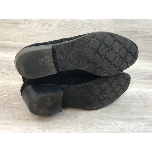 Jack Rogers Women's US 9M Black Suede Leather Pull On Cuban Heel Ankle Bootie - Picture 5 of 8